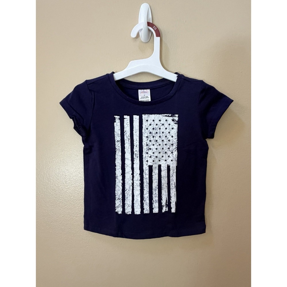 Swiggles Toddlers Navy Blue with A Distressed Vertical American Flag Sz 3T NWOT